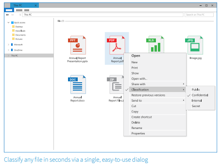 data classification for desktop folder screenshot